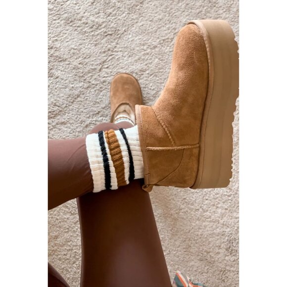 UGG Classic Ultra Mini Platform Boot in Chestnut Size US 9 - Picture 3 of 15